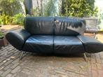 Hummel tweezits leren bank zwart verstelbaar chaise longue, Ophalen, Metaal, 150 tot 200 cm, Tweepersoons