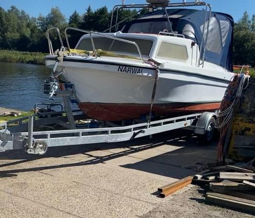 zeewaardige vis boot, Watersport en Boten, Vis- en Consoleboten, Gebruikt, 70 pk of meer, 6 meter of meer, Benzine, Binnenboordmotor