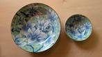 Mooie Japanse serveerschaal en condimentschotel. Groen Blauw, Ophalen of Verzenden