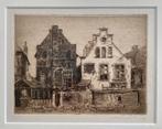 Martin van Waning, ets, dorpsgezicht, stadgezicht, Antiek en Kunst, Kunst | Etsen en Gravures, Ophalen of Verzenden