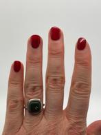 A27 Prachtige 830 zilveren ring groene steen maat 17,75, Sieraden, Tassen en Uiterlijk, Antieke sieraden, Ophalen of Verzenden