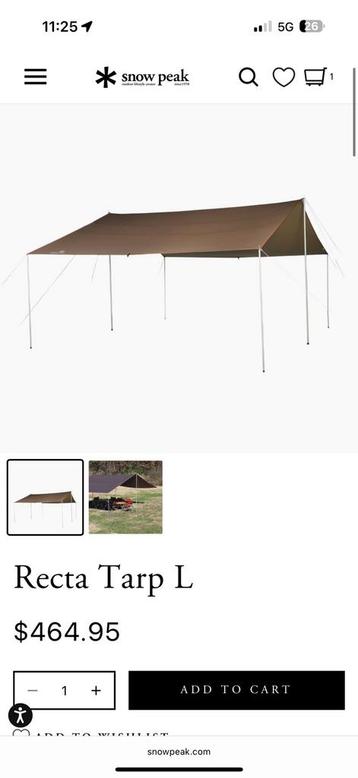 Snow peak recta tarp Large HD PRO beschikbaar voor biedingen