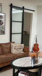 Schuifdeur hout staallook inclusief rail, Ophalen, 80 tot 100 cm, 215 cm of meer, Binnendeur