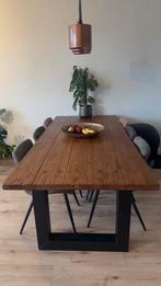 Massief Acacia Eettafel, Huis en Inrichting, Tafels | Eettafels, Ophalen, Gebruikt, Vijf personen of meer, 200 cm of meer