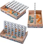 Houten Vier op een Rij - Safari - Bordspel voor Kinderen, Een of twee spelers, Ophalen of Verzenden, Nieuw, Reisspel