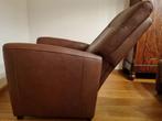 Bruine Ligstoel met Voetenbank - ZGAN, Huis en Inrichting, Fauteuils, Ophalen, Zo goed als nieuw, Leer, 75 tot 100 cm