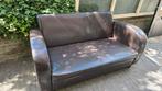 2x  2 zits bankstel donkerbruin ,leer, Huis en Inrichting, Ophalen, Gebruikt, 150 tot 200 cm
