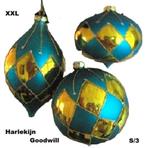 Kerstbal Harlekijn XXL set/3 Goodwill, Verzenden, Nieuw