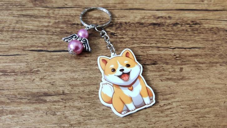Sleutelhanger Tashanger Akita Shiba inu met beschermengeltje, Dieren en Toebehoren, Honden-accessoires, Nieuw, Verzenden