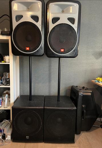 Proffessionele actieve Pa speakerset voor meer dan 200 man beschikbaar voor biedingen
