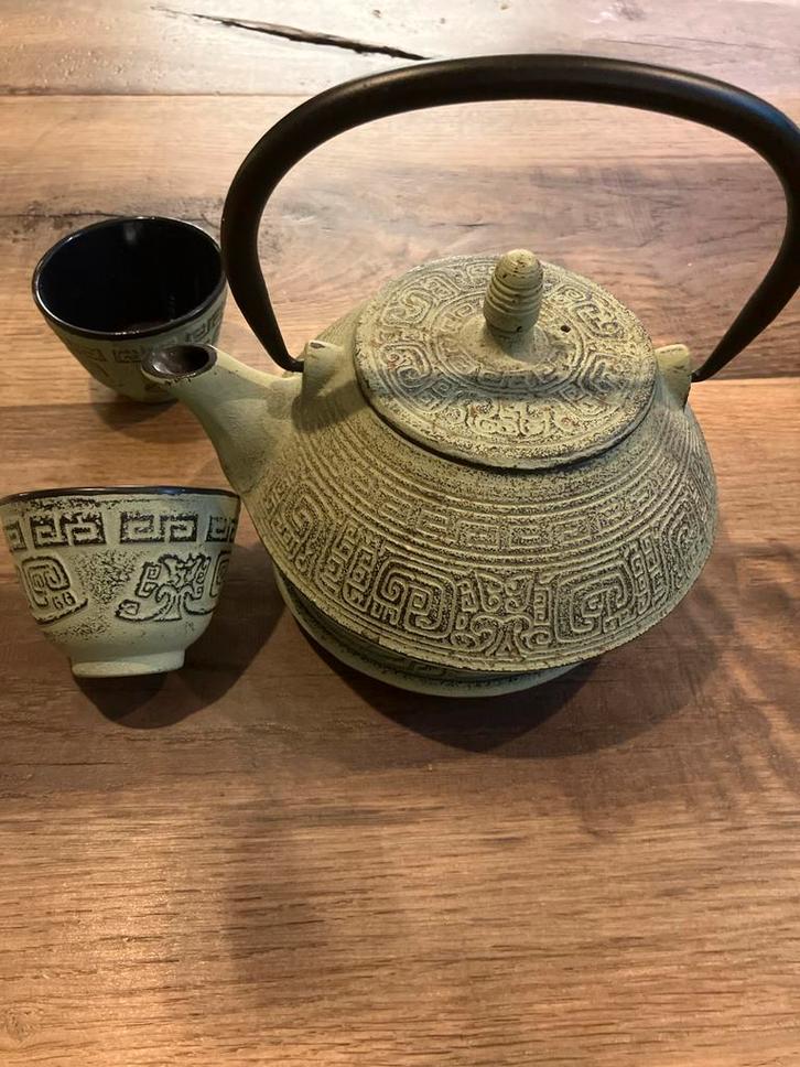 Theepot met kopjes - Aziatische stijl, Huis en Inrichting, Keuken | Keukenbenodigdheden, Zo goed als nieuw, Ophalen of Verzenden