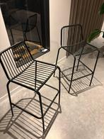 Zwarte aluminium barkruk keuken eiland, Huis en Inrichting, Barkrukken, Gebruikt, Met voetsteun, Ophalen of Verzenden, Metaal