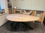 Massief eiken eettafel kiezel vorm, Huis en Inrichting, Tafels | Eettafels, Ophalen of Verzenden, Nieuw