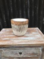 Palmboom pot uit indonesie met kaars erin, Huis en Inrichting, Woonaccessoires | Kandelaars en Kaarsen, Nieuw, Minder dan 25 cm