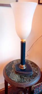 ArtDeco style 60ties  Leather Tafellamp ,gaaf hoogte 60 cm., Gebruikt, 50 tot 75 cm, Art deco, Ophalen of Verzenden