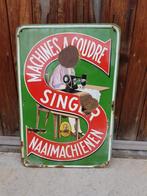 Goed verweerd Singer emaille bord van Emaillerie Belge Brux., Verzamelen, Merken en Reclamevoorwerpen, Ophalen, Reclamebord, Gebruikt