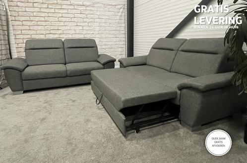 GRATIS LEVERING HEEL NL Design H&H 2x 3zits Stoffen Bankstel, Huis en Inrichting, Banken | Bankstellen, Zo goed als nieuw, Rechte bank