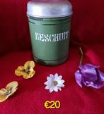 Emaille beschuitbus reseda groen, Antiek en Kunst, Verzenden