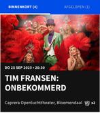 Ticket voor Tim Fransen in Caprera, Tickets en Kaartjes, Twee personen