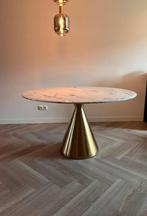 Richmond Interiors Ronde Eettafel Tenille - Goud, Ophalen, 100 tot 150 cm, Rond, Nieuw