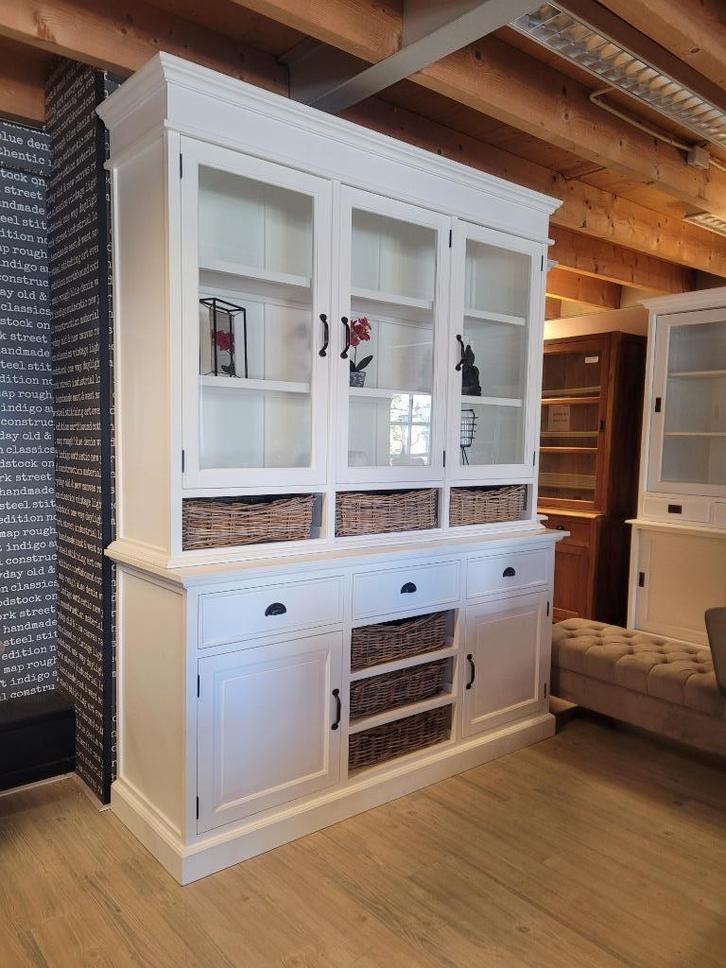 *ACTIE* Mooie Landelijke Witte Buffetkast/ Winkelkast (2524B, Huis en Inrichting, Kasten | Buffetkasten, Gebruikt, 200 cm of meer
