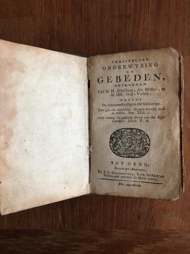 1795 Chr. Onderwyzing en Gebeden getrokken uyt de H., Antiek en Kunst, Antiek | Boeken en Bijbels, Ophalen of Verzenden