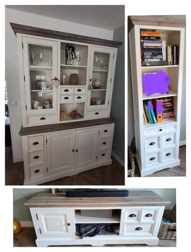 Buffetkast, tv meubel èn boekenkast landelijke stijl, Huis en Inrichting, Kasten | Buffetkasten, Gebruikt, 200 cm of meer, 25 tot 50 cm