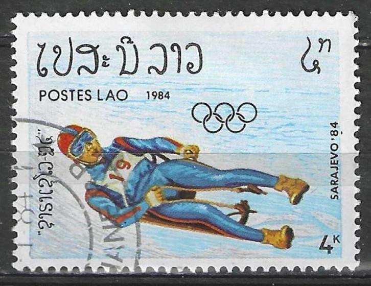 Laos 1984 - Yvert 528 - Winterspelen in Sarajevo (ST), Postzegels en Munten, Postzegels | Azië, Gestempeld, Zuidoost-Azië, Verzenden