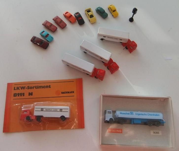 N schaal/spoor voertuigen/auto's vrachtwagens, Hobby en Vrije tijd, Modeltreinen | N-Spoor, Zo goed als nieuw, Overige typen, Gelijkstroom of Wisselstroom