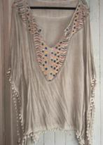 Tuniek beige ibiza style onesize, Ophalen of Verzenden, Zo goed als nieuw, Maat 38/40 (M), Beige
