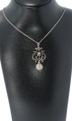Sale Diamant parel antieke gouden ketting hanger zilver dame