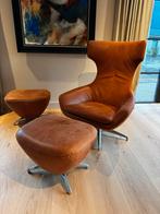 Leolux Caruzzo Plus draaifauteuil met 2 poefjes, Ophalen, Gebruikt, Leer, 75 tot 100 cm