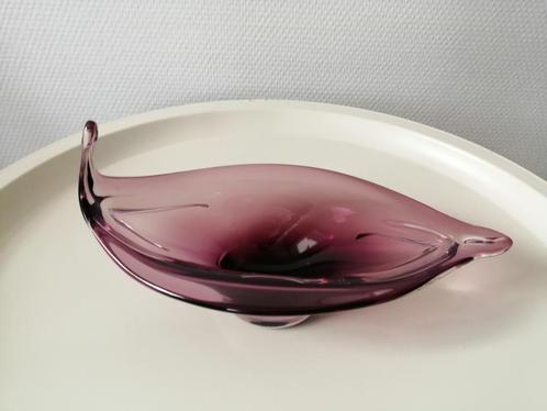 Murano glazen schaaltje violet / paars, jaren 60, Antiek en Kunst, Antiek | Glas en Kristal, Ophalen of Verzenden