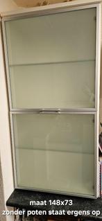 kast met glazen plank en deuren, Ophalen, 50 tot 100 cm, Glas, 150 tot 200 cm