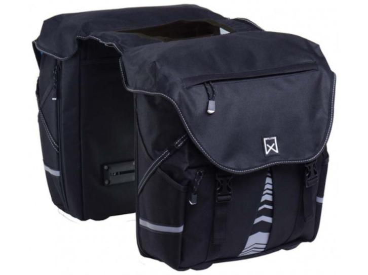 Willex 13611 dubbele fietstas XL 12000 regenhoes zwart 50 L, Sport en Fitness, Wielrennen, Nieuw, Overige typen, Ophalen of Verzenden