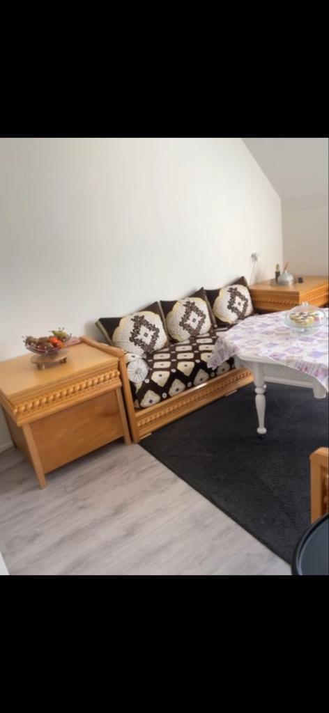 Marokkaanse Sedari Set - Zeer Nette Staat, Huis en Inrichting, Banken | Complete zithoeken, Zo goed als nieuw, Hout, Ophalen of Verzenden