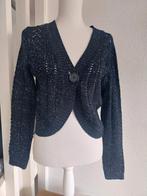 Zwart glitter vestje bolero met knoop valt als maat M/L, Maat 38/40 (M), Zwart, Ophalen of Verzenden, Onbekend