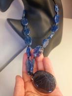 Vintage Agaat edelstenen collier , zilver sluiting, Sieraden, Tassen en Uiterlijk, Edelstenen, Ophalen of Verzenden, Zo goed als nieuw