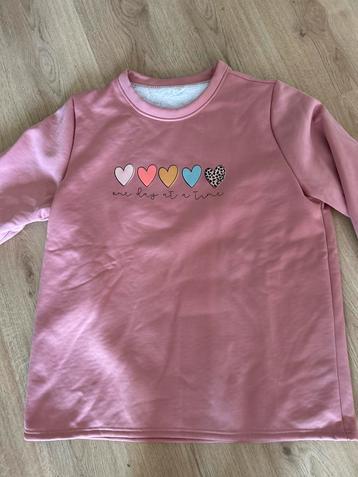 Roze Trui/Oodie  met Hartjes beschikbaar voor biedingen