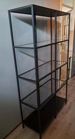 Vitrinekast met glas en metaal - 100x75x36 cm, Huis en Inrichting, Kasten | Vitrinekasten, Ophalen