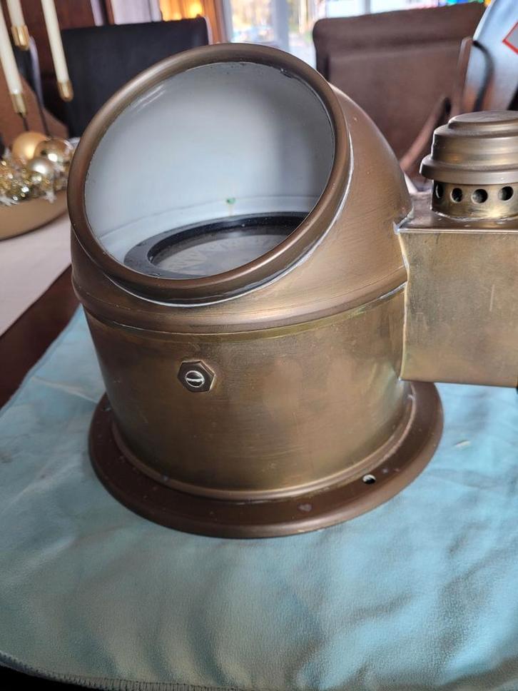 Antiek Koperen Scheepskompas, Antiek en Kunst, Antiek | Koper en Brons, Ophalen of Verzenden