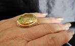 Gouden antieke ring met edelsteen groene amethist.. 2025/16, Ophalen of Verzenden, Goud, Ring, Met edelsteen