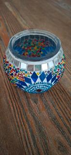 Mozaïek Theelichthouder - Sfeervol Licht!, Huis en Inrichting, Woonaccessoires | Kandelaars en Kaarsen, Overige materialen, Wit