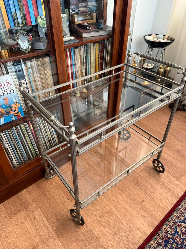 Vintage thee-/serveerwagen , jaren ‘40 - ‘50, Antiek en Kunst, Curiosa en Brocante, Ophalen