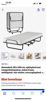 Inklapbaar Logeerbed met Traagschuim Matras, Eenpersoons, Wit, Nieuw, 80 cm
