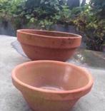 Lage cactus bloempotten diverse terracotta binnen en buiten, Tuin en Terras, Bloempotten, Rond, Binnen, Ophalen of Verzenden, Zo goed als nieuw