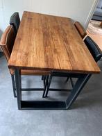 Industriële bartafel met 4 stoelen/ krukken, Huis en Inrichting, Complete eetkamers, 4 tot 6 stoelen, Gebruikt, Ophalen