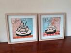 Koffie & Latte Prints - Set van 2, Huis en Inrichting, Minder dan 50 cm, Ophalen of Verzenden, Minder dan 50 cm, Print