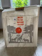 Tas "Miles to go before I sleep" 'Bigshopper' Houten Handvat, Ophalen of Verzenden, Nieuw, 30 cm of meer