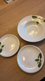 Basilicum pasta schaal en 2 borden, Ophalen of Verzenden, Zo goed als nieuw, Overige stijlen, Bord(en)